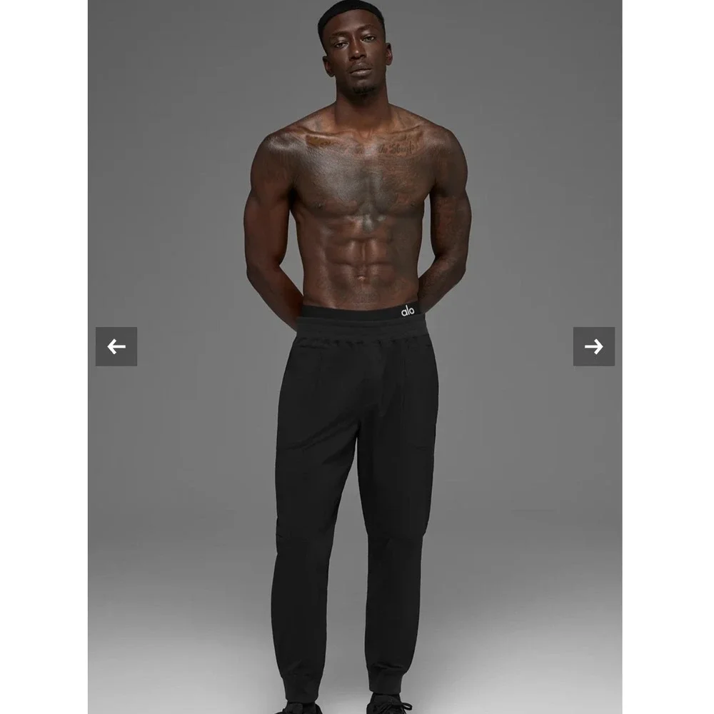 Alo Yoga Mens Co-Op Pant Black Activewear Joggers Atheleisure Gym